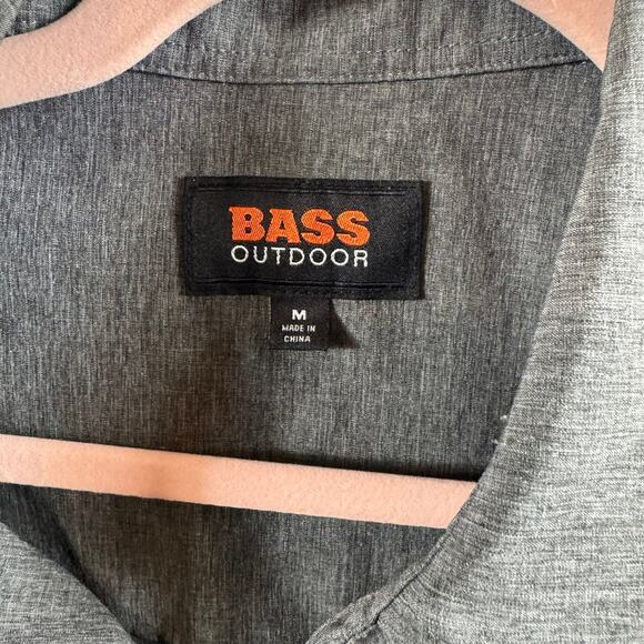Bass Outdoors Gray Button-Down Hiking Shirt Men’s Medium - Picture 6 of 9
